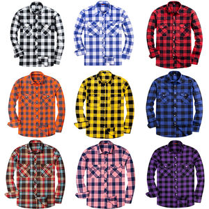 Custom <b>Flannel</b> <b>Shirt</b> <b>Men</b> Long Sleeve Plaid Button Down <b>Shirt</b> Casual 100% Cotton Plaid <b>Flannel</b> <b>Shirts</b> <b>Men</b> - Product Image 1
