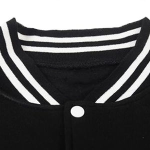 Chaqueta Varsity Personalizable para Hombre, de Invierno, Transpirable, de Lona, Casual, Estilo Biker, con Cuello en V, Mangas de Cuero PU y Lana - Product Image 4