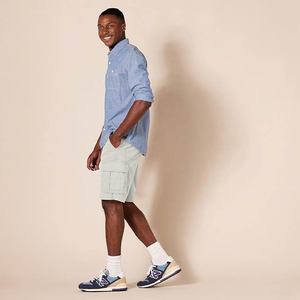 Pantalones Cortos Cargo para Hombre, Casuales, de Spandex/Poliéster, Cintura Elástica, Color Gris Claro, para Verano, Ajuste Relajado, con Bolsillos con Solapa - Product Image 6