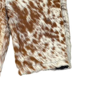 Pantalones cortos de cuero genuino con pelo de vaca para hombre, estilo vaquero occidental, estampado premium, moda urbana. - Product Image 5