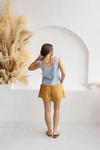 Women Cotton Camisole <b>Top</b> V Neck Sleeveless <b>Tank</b> <b>Top</b> | Lightweight Summer Casual Blouse | Medium Wholesale Custom Women Clothing - Product Image 4