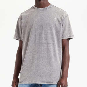 Camiseta Unisex de gran tamaño con lavado ácido, logotipo personalizado, estampado gráfico Retro, 100% algodón, secado rápido, ropa Vintage para hombre - Product Image 2