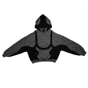 Sweat à capuche pour homme 100% coton, imprimé numérique effet vieilli, streetwear de haute qualité, techniques de lavage à l'acide et à la pierre, col à capuche, devant imprimé - Product Image 5