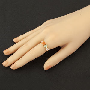 Anillos de Plata y Oro de Aniversario al por Mayor QIKU, Anillos de Zirconia Coloridos Ajustables, Elegantes y Únicos de Alta Calidad <span class=keywords><strong>para</strong></span> Mujer - Product Image 2