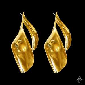 Pendientes colgantes finos PRAO colgantes artísticos con curvas antideslustre - Product Image 1