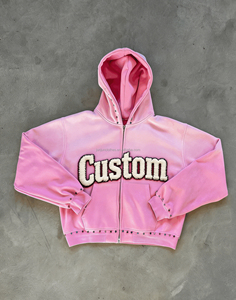 Sudaderas con Capucha de Forro Polar para Hombre, Nueva Moda Básica, Mezcla de Algodón y Poliéster, Precio al por Mayor Personalizado, Detalle de Diamantes de Imitación, Alta Calidad - Product Image 1