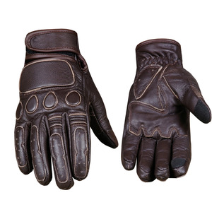Genuine Leather <b>Driving</b> <b>Gloves</b> Unisex Full Finger Non-Slip Motorcycle & Outdoor <b>Gloves</b> - Product Image 1