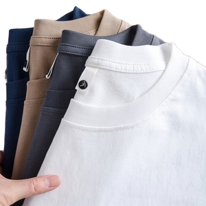 Camiseta de Algodón para Hombre, Estilo Nuevo, Manga Corta, Cuello Redondo, Color Sólido Informal, Transpirable, Ecológica, de Secado Rápido, Ajuste Holgado, para Uso Diario en Verano - Product Image 1