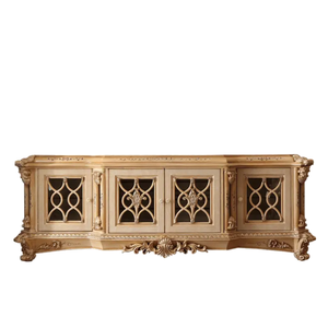 Mueble de TV Clásico de Lujo Hecho a Mano, Estilo Europeo, Madera de Caoba Tallada, Muebles para Sala de Estar para Apartamento, Indonesia - Product Image 6