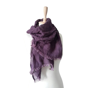 Écharpes légères et respirantes en coton et lin pour femmes, imprimées numériquement, unies, personnalisables en taille et avec étiquette logo, faible MOQ - Product Image 4