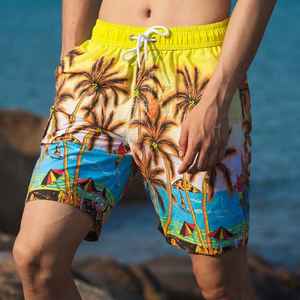 Pantalones Cortos Estampados con Palmeras Tropicales para Hombre, Estilo Casual de Verano, Cintura Elástica Ligera, Estilo Vacacional, Logotipo Personalizado, Venta al Por Mayor - Product Image 6