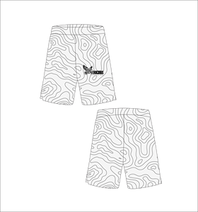 Pantalones Cortos de Baloncesto con Estampado de Mapa Topográfico Blanco y Negro Personalizados, Transpirables, de Malla, para Entrenamiento Atlético, Ropa Deportiva de Verano - Product Image 1