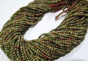 Perles de Unakite Naturelle Rondelle Facettées 2mm Vertes, Fil de 13 Pouces de Long, Haute Qualité, EMINENT JEWEL, Perles pour la Fabrication de Bijoux - Product Image 2