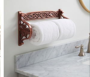Handcrafted Copper Wall Mounted <b>Paper</b> Towel Stand Perfect For <b>Kitchen</b> Counter Dining Use Bathroom And Sink Area Wall Use - Product Image 6