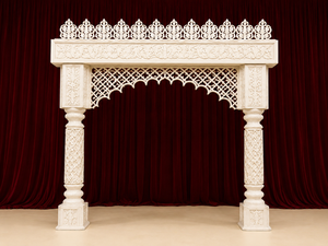 Nouvel Arrivage : Grand Mandap de Mariage Thème Rajwada, en Fibre de Verre pour Intérieur, Style Temple Indien du Sud, pour Cérémonie de Mariage Haut de Gamme - Product Image 4