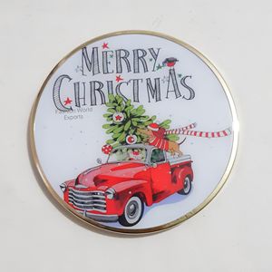 Sous-verres en émail de sublimation d'arbre de Noël Sous-verres de boissons de vacances festives pour boissons chaudes et froides personnalisés ou vierges pour cadeaux - Product Image 4