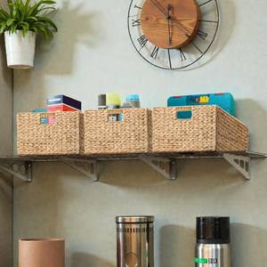 ISLA 3-Pack Handwoven Hyacinth Rectangular Foldable <b>Storage</b> <b>Baskets</b> for Pantry Cabinet Vers Organizer Bins for Home Wholesale - Product Image 3