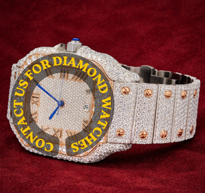 Nuevo Reloj de Hombre con Caja Cuadrada, Números Romanos, Diamantes Moissanite, Características Elegantes, Cuarzo, Diseño Único para Fiestas - Product Image 3