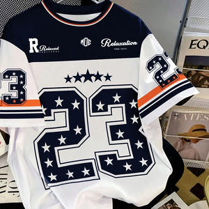 Maillot de football américain surdimensionné pour homme, manches courtes, impression par sublimation personnalisée, t-shirt unisexe, commande en gros OEM - Product Image 1