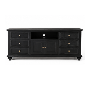 Mueble para TV de Madera de Teca Sólida Negra de Primera Calidad, Consola Multimedia, Mueble de Almacenamiento, Muebles de Lujo para Sala de Estar, Fabricante - Product Image 1