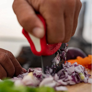 Roter Gummigriff Schafsfuß-Klingenmesser Stahlklinge 0,7mm Dicke Nicht Verstellbares Einzelklingenmesser - Product Image 6