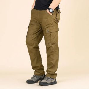 Pantalon cargo vert sur mesure pour homme, coupe slim, multi-poches, décontracté - Product Image 6