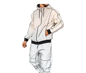 Customized Nylon Waterproof Reflective <b>Tracksuit</b>/Sweatsuit Men's/Women's Casual Zipper Suit Two-Piece Design - Product Image 1