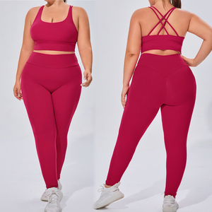 2026 Women Breathable High Elasticity Yoga Wear Set XL Plus Size Push Up <b>Leggings</b> Fashion Top Four Way Stretch - Product Image 4