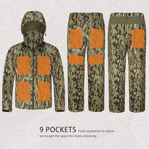 Ensemble veste et pantalon de chasse camouflage pour homme, vêtements d'extérieur imperméables en softshell, vêtements d'automne - Product Image 5