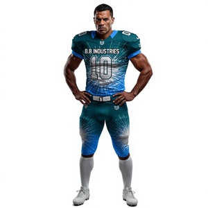 Uniformes de football américain personnalisés haut de gamme, vente en gros, maillots, pantalons et protections par sublimation OEM, design imprimé, respirants - Product Image 1
