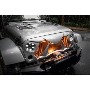 Copertura Griglia Frontale Opaca Stile Warcraft Ispirata agli Orchi per Jeep Wrangler JK/JKU 2007-2018, Copertura Tonneau Griglia Corazzata per Rubicon - Product Image 4