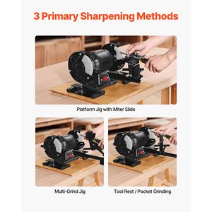 Sistema di affilatura Pro Grind Power con supporto multi-grind per smerigliatrice da banco da 6 e 8 pollici, barra di supporto per utensili e blocco di fissaggio - Product Image 3