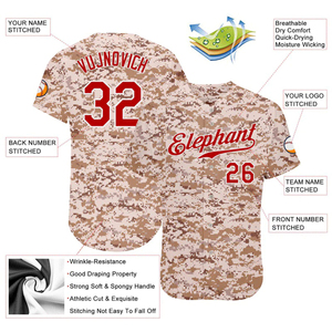 Maillot de baseball camouflage personnalisé pour femme, col en V, manches courtes, respirant, ajusté, impression du nom de l'équipe, toutes saisons - Product Image 2