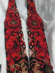 Collier Gerdan ukrainien classique et élégant, perles rouges et noires, amulette Motanka, bijoux ethniques pour un anniversaire - Product Image 5