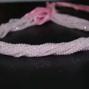 Cuentas Rondelle facetadas elegantes, piedras preciosas sueltas de cuarzo rosa Natural, hilo cortado a máquina, bellamente diseñado para la fabricación de joyas - Product Image 1