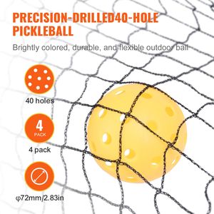 Set Rete da Pickleball Portatile 22FT, Dimensioni Regolamentari, Resistente alle Intemperie, Borsa per il Trasporto, Palline, Ruote, Attrezzatura di Qualità per Pickleball - Product Image 3
