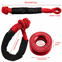 Kit de récupération tout-terrain robuste avec manille souple synthétique 41000 LBS et anneau de récupération, pour treuil, corde de récupération, équipement de récupération pour Jeep, SUV, camion, véhicule 4x4
