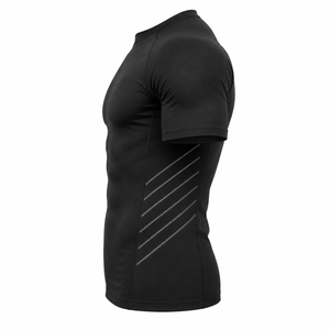 Camiseta Deportiva de Compresión para Hombre, Tejida, Cuello Redondo, Manga Corta, Transpirable, Secado Rápido, Ajuste Delgado, Poliéster y Spandex, para Gimnasio y Fitness 2026 - Product Image 2