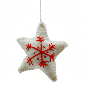 Étoile blanche de Noël en feutre de laine de qualité supérieure - Product Image 2