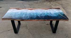 Eco Friendly Handmade Solid Wood <b>Epoxy</b> Resin River <b>Table</b> Custom Luxury Dining <b>Table</b> Modern Live Edge Wooden Furniture for Hotel - Product Image 2