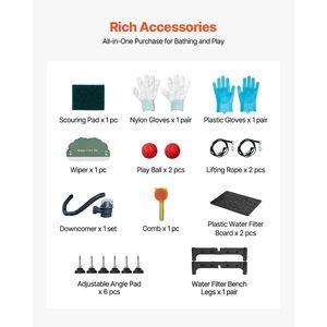 62-Inch Stainless Steel <b>Dog</b> Washing Station with <b>Ramp</b> PE Water Filter Board Faucet Showerhead Soap Holder Pet Grooming Tub - Product Image 6