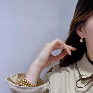 12-13mm Natural Gold Bead Ear Buckle Strong Light Round Flawless 925 Pure Silver Versatile Luxury <b>Pearl</b> <b>Earrings</b> in Gift Box - Product Image 3