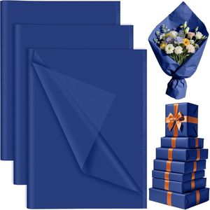 PLULON 60 Fogli di Carta Velina Blu 14 X 20 Pollici, Carta per Confezioni Regalo, Decorazioni e Artigianato - Product Image 1