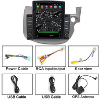 Radio para Auto de 9.7 Pulgadas, Unidad Principal Estéreo para Auto, GPS, Carplay, Android Auto, Reproductor de DVD con Botones para Honda Fit Jazz GE GP 2007-2014