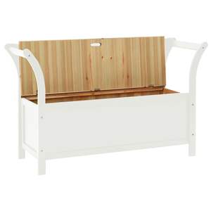 Banc en bois de sapin massif 42,1 x 17,7 x 29,7 pouces, blanc, pour meubles de salon - Product Image 4