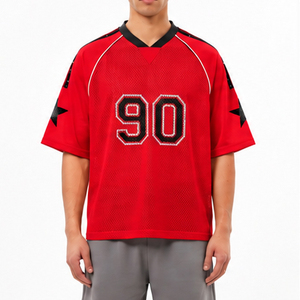 Camiseta Deportiva Personalizada con Serigrafía, Estilo Vintage Unisex, Retro, para Fútbol, Baloncesto, Malla Transpirable, Corte Holgado - Product Image 1