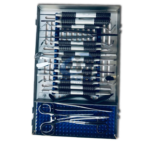 Juego de instrumentos quirúrgicos dentales profesionales con mango estriado, herramientas manuales plateadas para uso clínico, certificado CE Clase I - Product Image 2