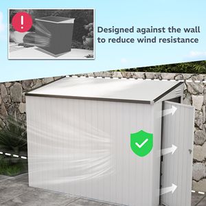 Casetta da Giardino in Metallo Bianco 4x8 piedi con Porta Lucchettabile, Prese d'Aria e Montaggio Semplice per Stoccaggio Esterno - Product Image 4
