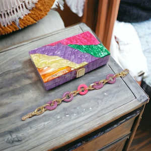 Fashion Designer Luxury Beaded Resin <b>Clutch</b> Bag Handle Acrylic Resin <b>Clutch</b> Bag <b>Wedding</b> Evening Box Bags From Falak World Export - Product Image 6