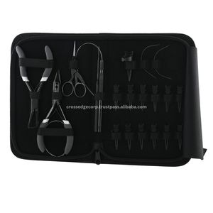 Kit d'outils d'extension de cheveux de qualité supérieure pince en acier inoxydable ciseaux outils de boucle et crochet avec fils pour l'épilation d'extension de cheveux - Product Image 1